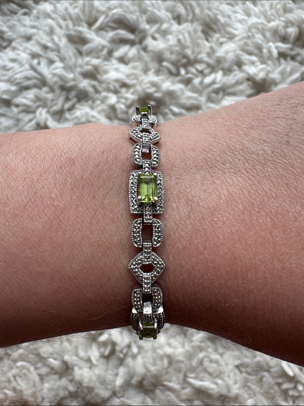 Sterling Silver Peridot Bracelet